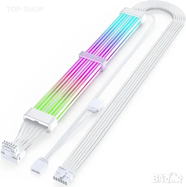 Sirlyr 12VHPWR RGB кабел, PCIE 5.0 RGB кабели, 16-пинов GPU ARGB удължител, снимка 1