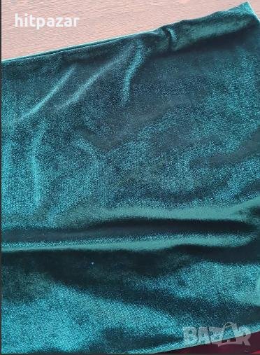 Плат Кадифе, маслено зелено, черно, червено, снимка 1