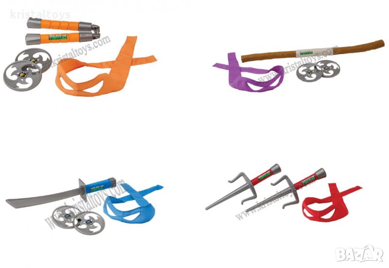 Детска играчка Боен комплект оръжие на Костенурките Нинджа с маска, снимка 1