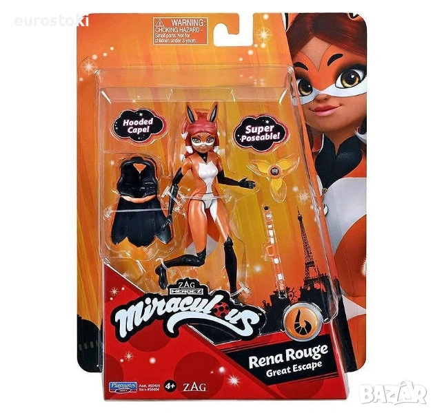 Фигурка Miraculous - Rena Rouge, Great Escape, с аксесоари, 12 см. Чудесната Rena Rouge от Playmates, снимка 1