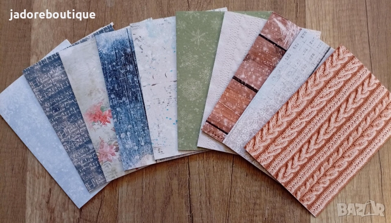 Заготовки/ основи за картички с принт А6 - зимна тема - 10 броя, снимка 1