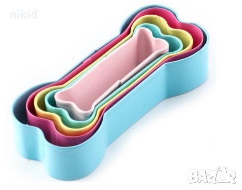 5 бр резец резци кокал кокалчета метални форми за изрязване на тесто сладки бисквитки фондан украса, снимка 1