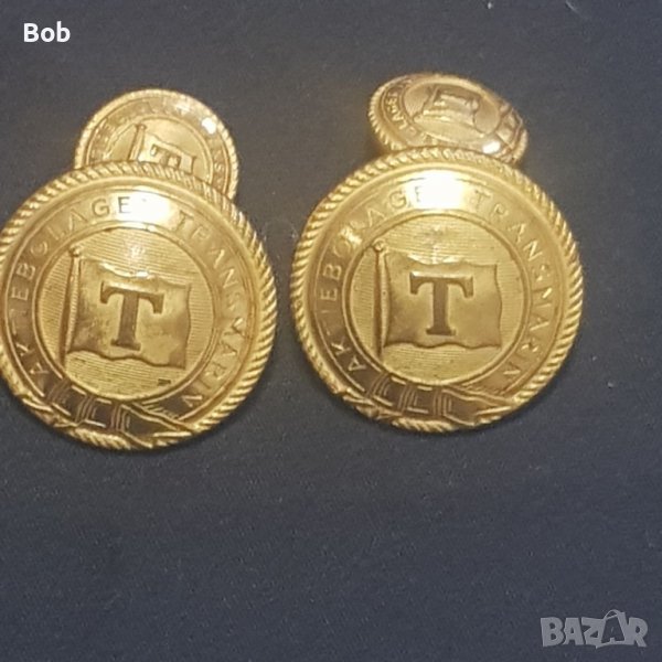 Уникални шведски флотски ръкавели /позлатени 1919, снимка 1