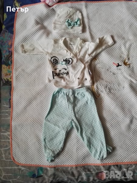 Сет бебешки дрехи, камизолка, ританки, шапка, детски дрехи, снимка 1