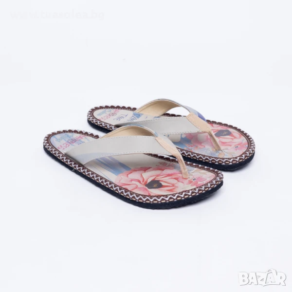 Цветни дамски чехли за плаж тип джапанки | Марка Tuasolea, снимка 1