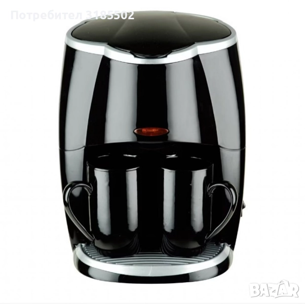 Кафеварка Rosberg Voltz 450W с две чаши, Черна, 2 ГОДИНИ ГАРАНЦИЯ, снимка 1