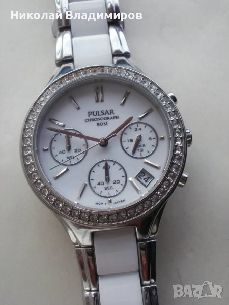 Pulsar оригинален дамски керамичен chronograph часовник, снимка 1