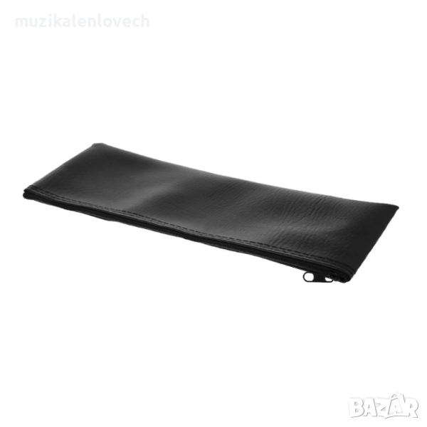 Bag Pouch Zipper Case Leather Storage  for Shure Micro - кожен калъф за кабелен микрофон с цип, снимка 1