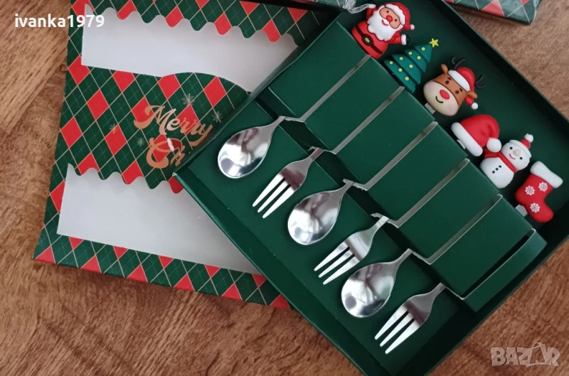 Коледен комплект прибори за хранене , снимка 1