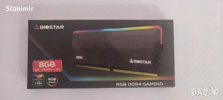 RAM DDR4 BIOSTAR RGB DDR4 GAMING X 8GB 3200MHz, снимка 1