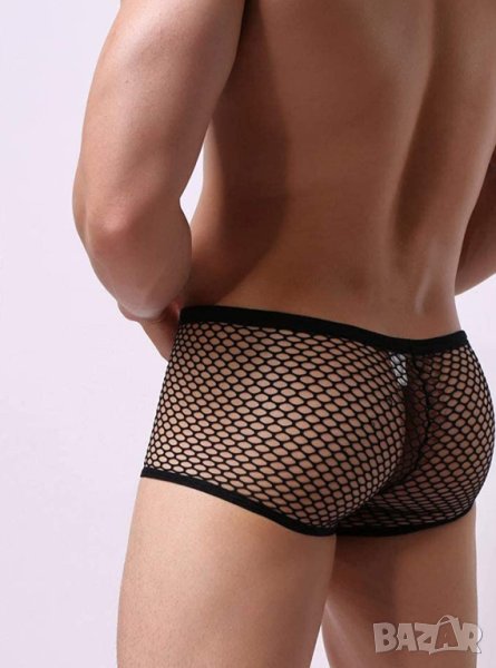 Нов секси мъжки боксер черна мрежа XL, снимка 1