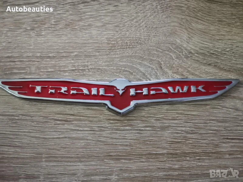 Jeep Trailhawk червена емблема голям размер, снимка 1