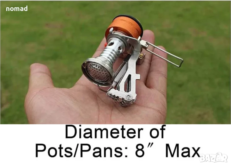 Преносима газова горелка за къмпинг с пиезо запалване – компактна, снимка 1