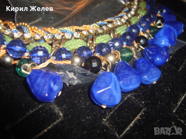 БЕРБЕРСКА ТРАДИЦИОННА ОГЪРЛИЦА с ЛАЗУРИТ КРИСТАЛИ и ЦИРКОН РЪЧНА ИЗРАБОТКА УНИКАЛНО ЕТНО-БИЖУ 12300, снимка 7 - Колиета, медальони, синджири - 30625297