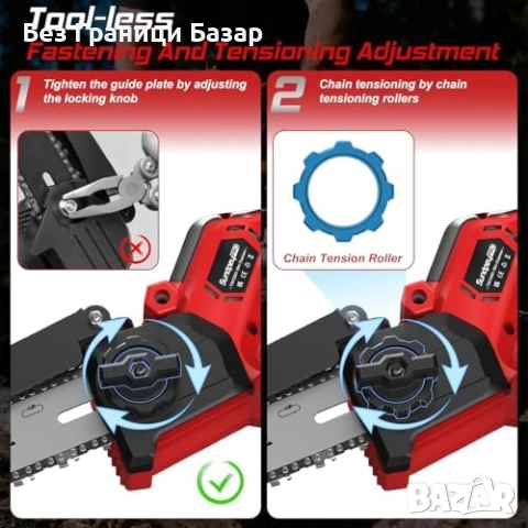 Нов Безчетков електрически трион 1180W с двойна верига и аксесоари, снимка 7 - Други инструменти - 51678210