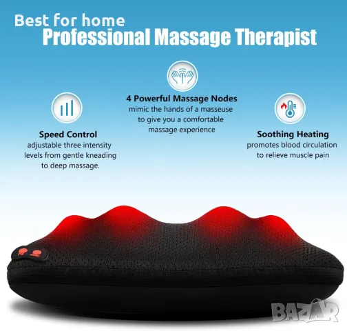 Висококачествен масажор за гръб, шия, рамене, крака и стъпала, снимка 7 - Масажори - 49585821