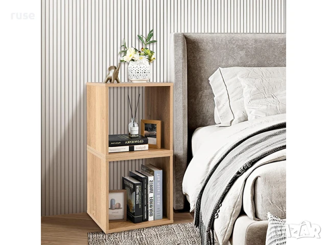 НОВИ! Етажерка куб дъб крафт 35x35x30 см , снимка 2 - Етажерки - 50734530