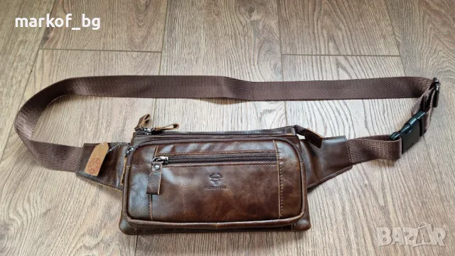 Мъжка чанта през рамо от естествена кожа. Бъбрек, снимка 11 - Чанти - 48233999
