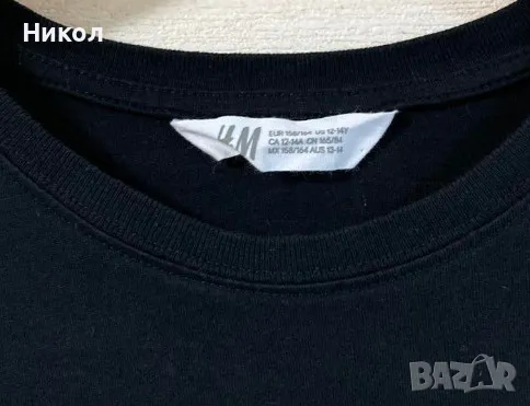 Черна тениска H&M с 3d рисунка, снимка 4 - Детски тениски и потници - 50100598