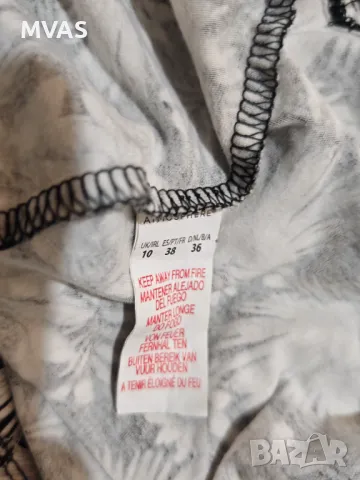 Нова рокля по тялото М размер графитено черно сива с бели цветя памучна , снимка 5 - Рокли - 49540987