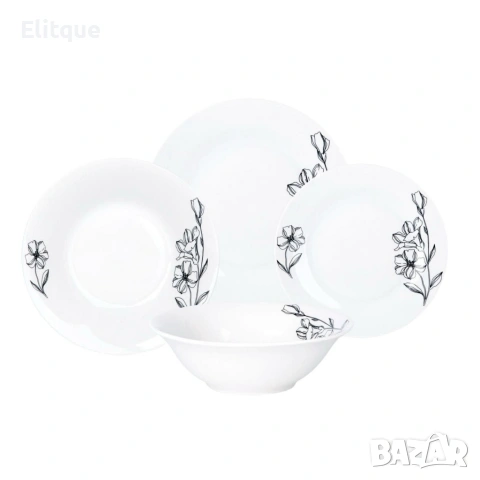 Комплект чинии 24 части с елегантен флорален дизайн – Лекота и стил за всяка трапеза, снимка 4 - Други - 53302943