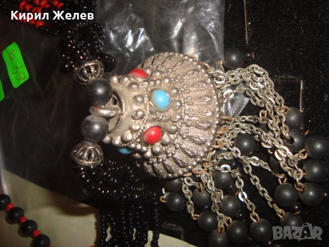 ТУАРЕГСКА ТЮРКОАЗЕНА САЧАНЕНА ОГЪРЛИЦА ТРАДИЦИОНЕН НАЦИОНАЛЕН НАКИТ с ХИЛЯДИ МЪНИСТА и КОРАЛ 15202, снимка 3 - Колиета, медальони, синджири - 30711707