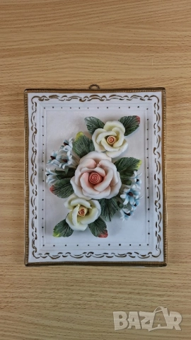 Порцеланова картина с 3D цветя