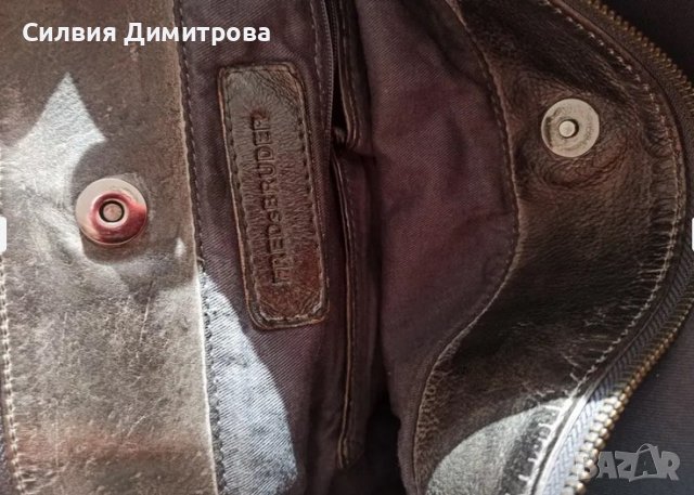 Чанта естествена кожа FRED BRUDER, снимка 6 - Чанти - 36726678