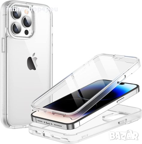 Прозрачен 360° Градуса Кейс за Apple iPhone 14 Pro | 14 | 14 Plus | 14 Pro max, снимка 5 - Калъфи, кейсове - 38110220