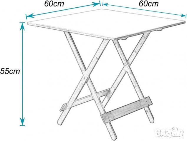 Бамбукова сгъваема маса ZDZ-60, снимка 6 - Маси - 38955394