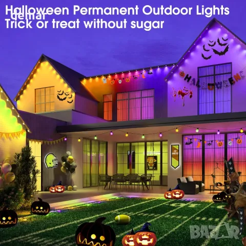 Brillistep RGBIC WiFi LED  постоянни външни светлини 15 м, за стрехи, снимка 8 - Лед осветление - 47982262