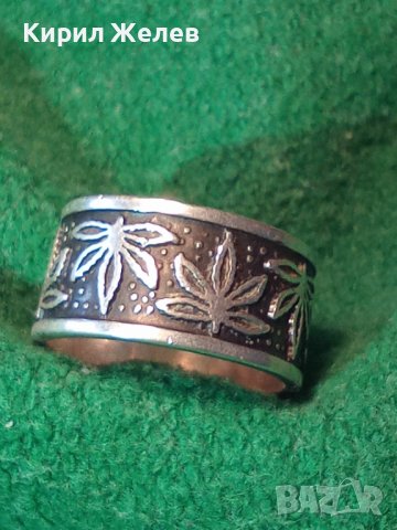 СТАР СРЕБЪРЕН МАРКОВ ПРЪСТЕН СРЕБРО 925 с ФЛОРАЛНИ НИЕЛО МОТИВИ Тип ХАЛКА 28749, снимка 2 - Пръстени - 37300592