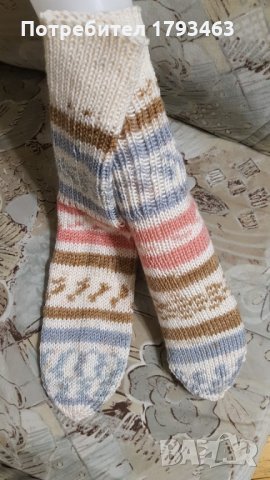 Ръчно плетени дамски чорапи антибактериални размер 38, снимка 5 - Дамски чорапи - 30466276