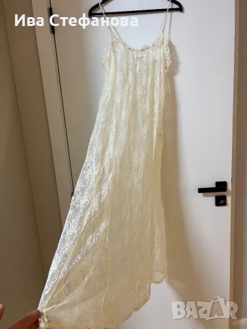 Wow 🤩 Нова секси мека поламид разкошна бяла дантелена дантела нощница