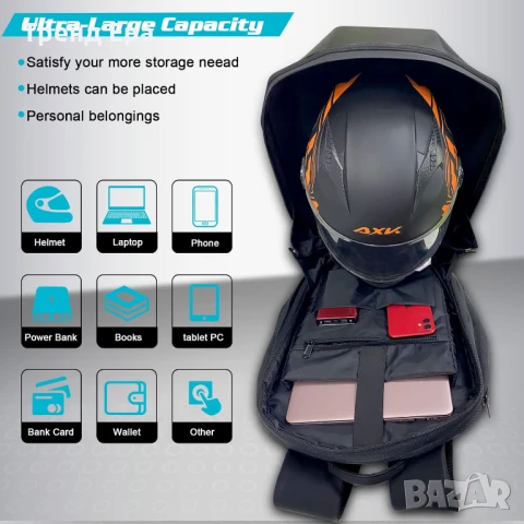 LED раница за мотор CRELANDER, снимка 6 - Аксесоари и консумативи - 50544384