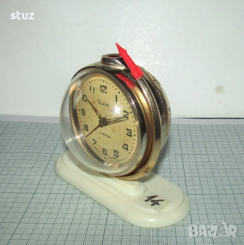 Будилник Слава "Спутник" (No:14), снимка 4 - Антикварни и старинни предмети - 54344617