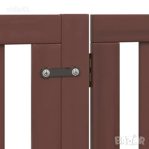 vidaXL Сгъваема преграда за куче с врата 10 панела кафяв 800 см топола, снимка 8 - За кучета - 56146642