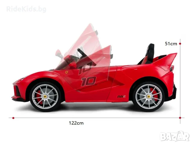 Ferrari Scuderia FXX 12V – Детска акумулаторна кола, Червена, EVA гуми, снимка 4 - Детски велосипеди, триколки и коли - 49743967