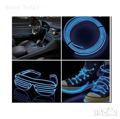 LED лента, 3м, син- неон, снимка 3 - Лед осветление - 38036104