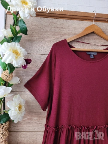 Спортно елегантна рокля бордо , снимка 2 - Рокли - 54153949