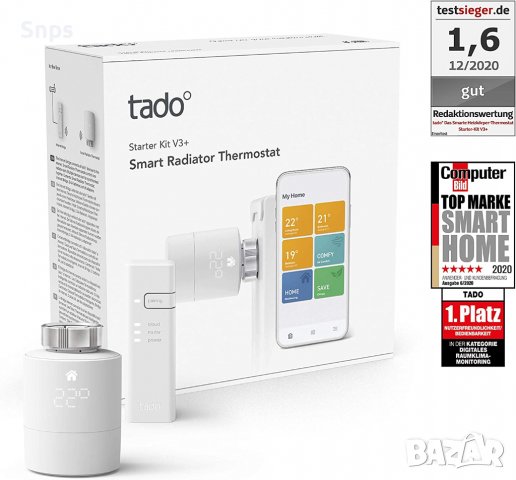 Интелигентен радиаторен термостат - Стартов комплект V3+ -Съвместим с Alexa, Siri и Google Assistan 