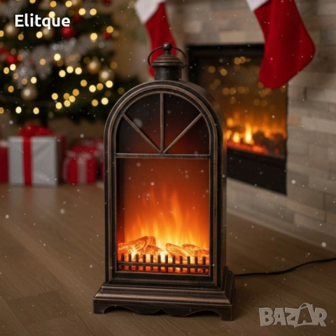 LED декоративна камина с ефект на жив пламък – уют без дим, кабели и риск