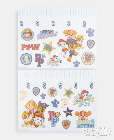 Пес Патрул Pes paw patrol метър за стена и мебел детска стая лепенка стикер самозалепващ, снимка 2 - Други - 51547523