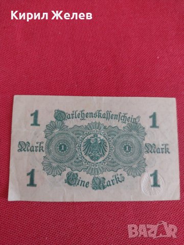Райх банкнота 1 марка 1914г. Германия уникат за колекционери 28205, снимка 8 - Нумизматика и бонистика - 37144084