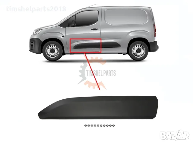 Покривна защитна лайстна, предна врата за Berlingo, Partner, Doblo, Combo след 2018 
