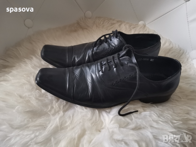 Мъжки обувки от естествена кожа 41 номер, снимка 3 - Официални обувки - 36531013