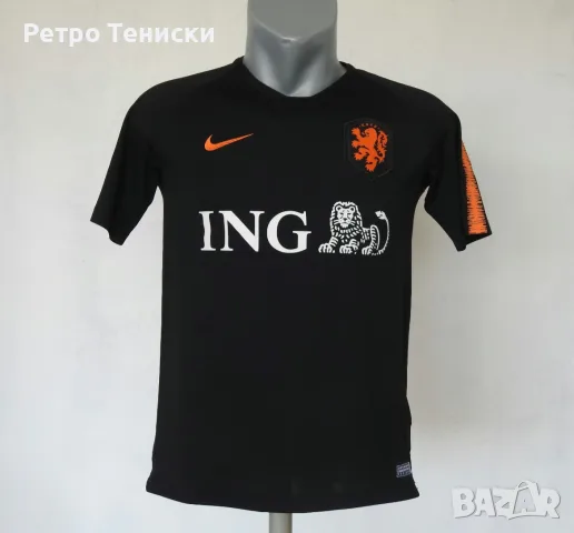 Тениска на Netherlands • тренировъчен модел • Nike • черно • размер M • Деца