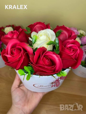 Кашпи със седем сапунени рози , снимка 6 - Други стоки за дома - 39317767
