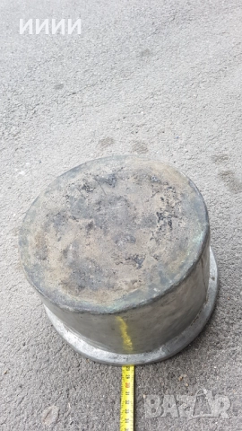 Бакърена тенджера с капак 19 век, снимка 3 - Антикварни и старинни предмети - 52648322