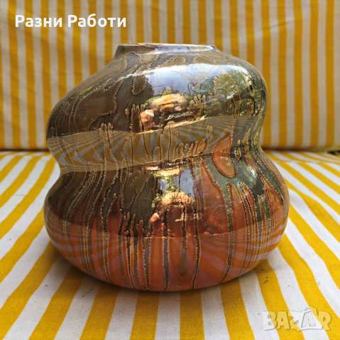 Арт Ваза тип лава ефект, гледжосана керамика
